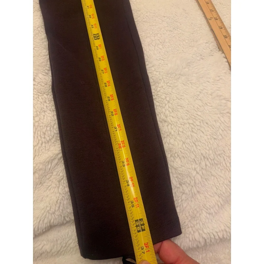 Michael Michael Kors Womens Brown Front Seam Pull On Leggings Size M Gold Logo